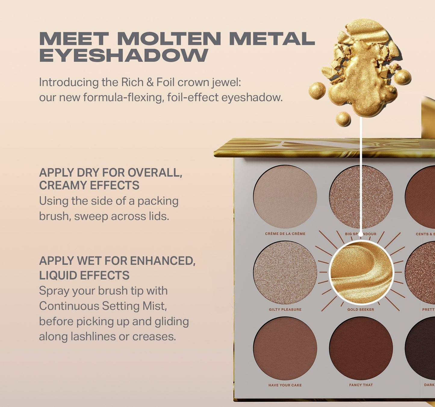 Morphe Rich & Foiled Artistry Palette- Gold Seeker