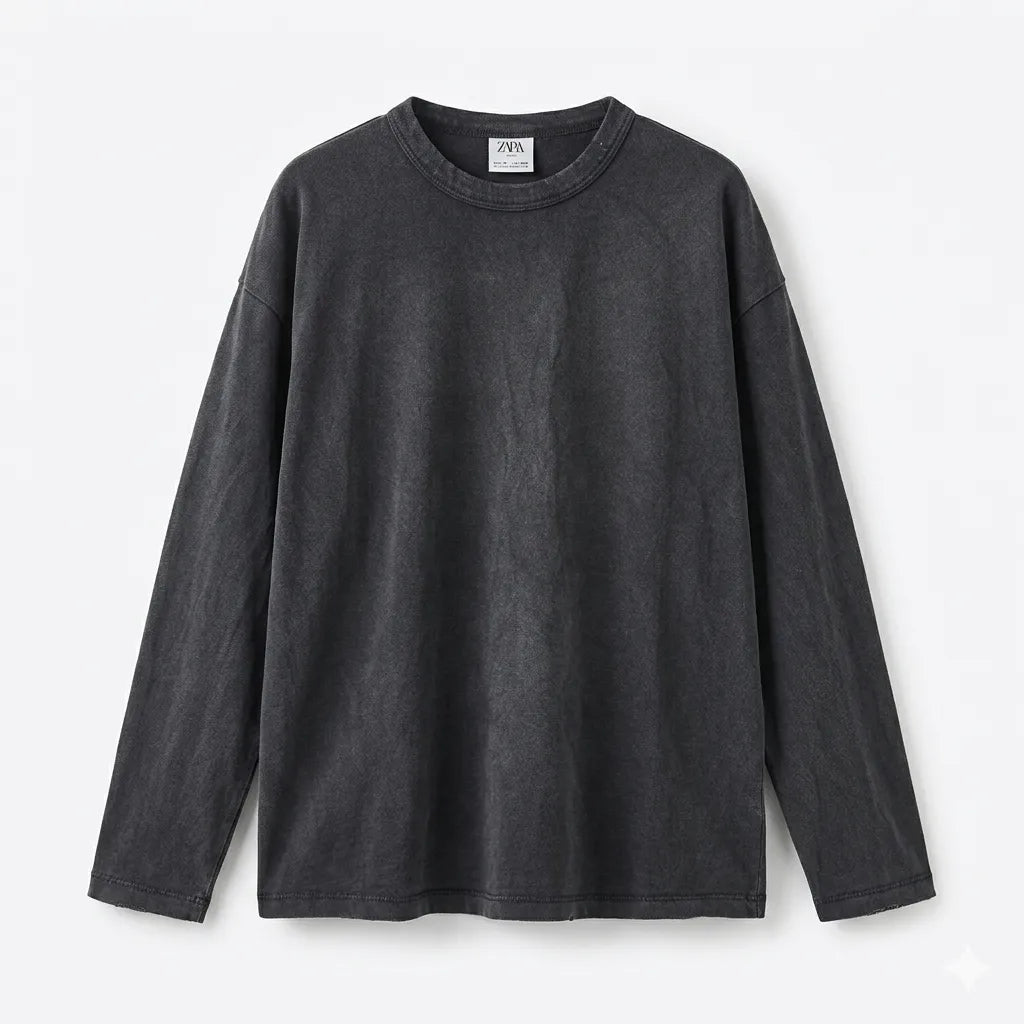 Zara Boy's Charcoal Crew Neck Long Sleeve Blouse|Zara in Lebanon