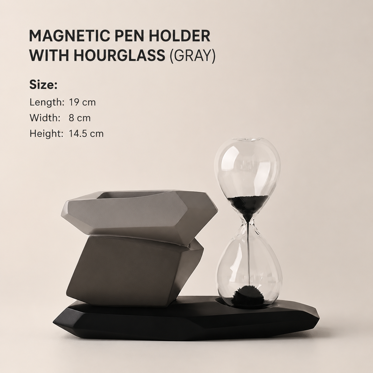 RESIN PEN HOLDER WITH HOURGLASS