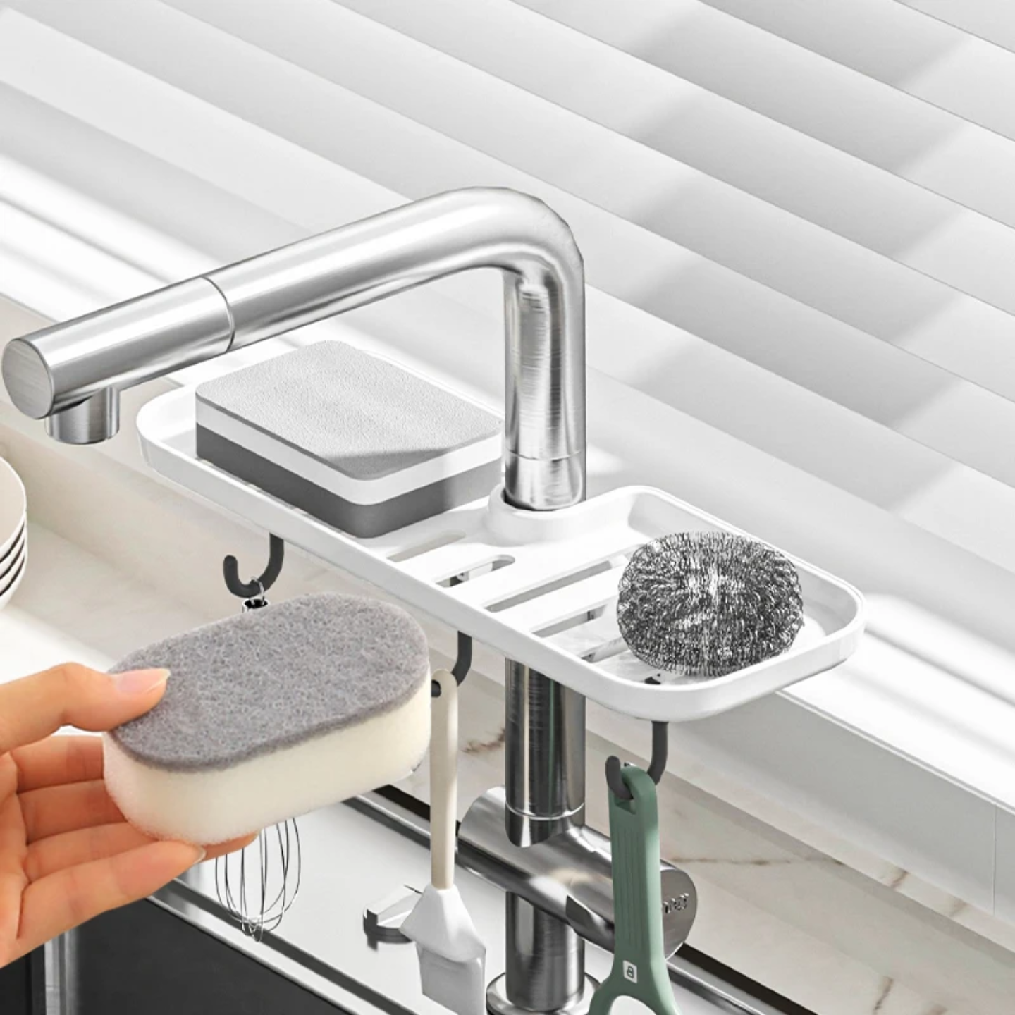 KITCHEN FAUCET STORAGE RACK