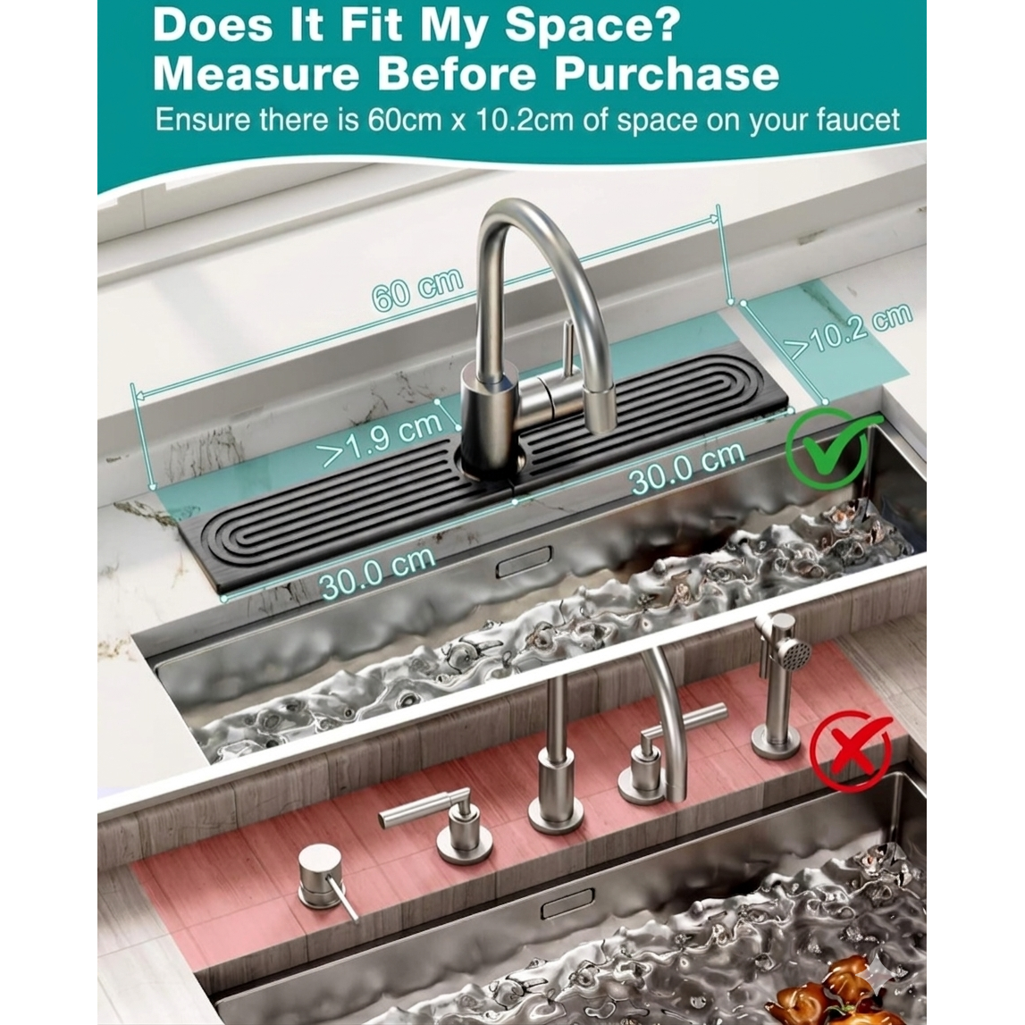 Diatomite Stone Fast Drying Faucet Mat for Sink