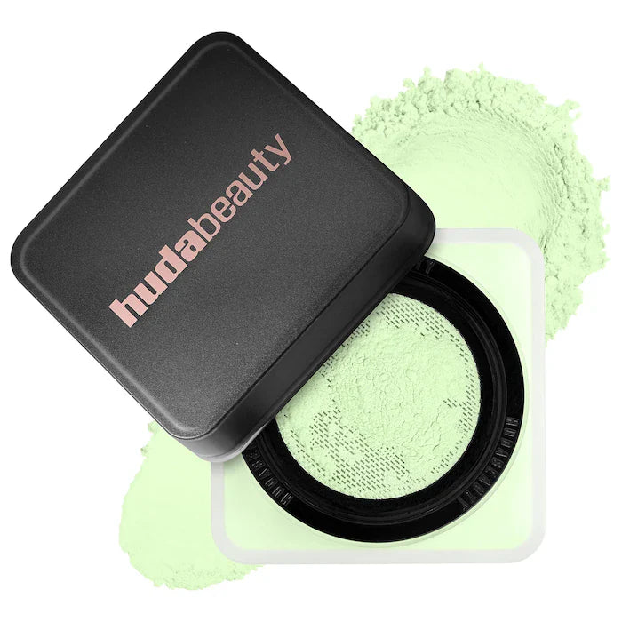 HUDA BEAUTY 
Easy Bake Blurring Loose Baking & Setting Powder- Color: Matcha Milk Cake - Vibrant green for fair–medium skin tones to neutralize redness