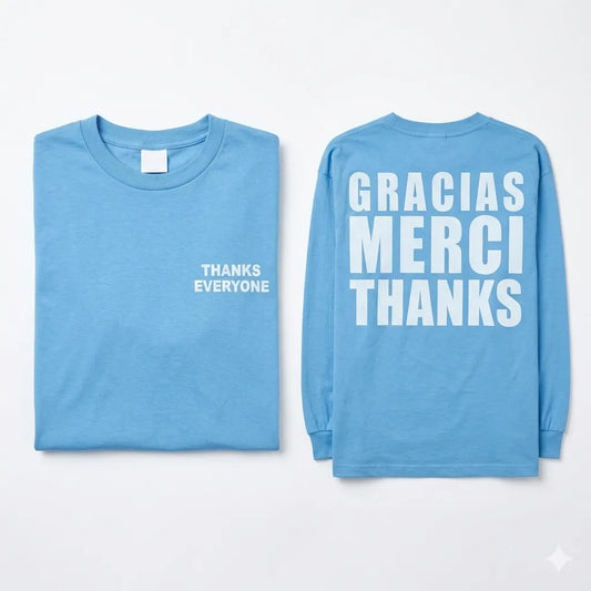 Zara Boy's Sky Blue Multilingual Thanks Graphic Long Sleeve Blouse|Zara in Lebanon