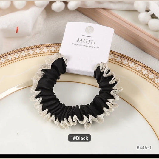 Elegant Wind Lace Hair Tie High-grade Card Fitting Sweet Fold Small Intestine Hair Band for High Ponytail or Hair Rope