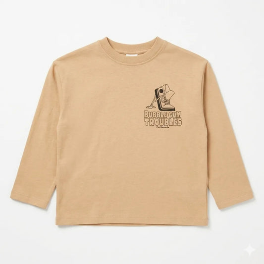 Zara Boy's Beige Chest Print Crew Neck Long Sleeve Blouse|Zara in Lebanon