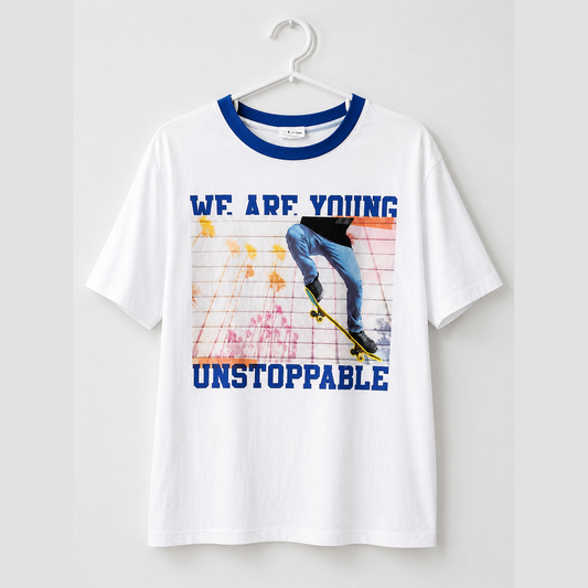 Zara Boy's White Chest Printed T-Shirt | Zara In Lebanon