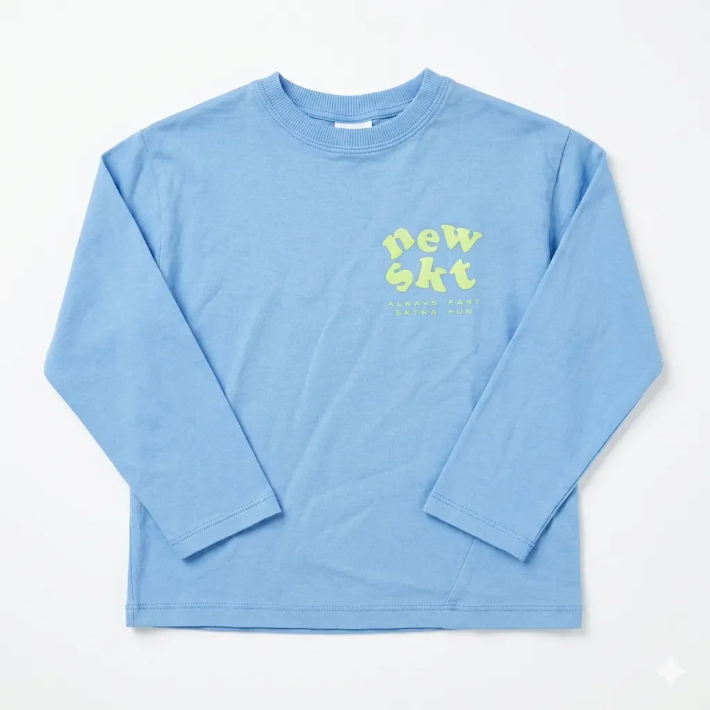 Zara Boy's Light Blue New Sky Graphic Youth Long Sleeve Blouse|Zara in Lebanon