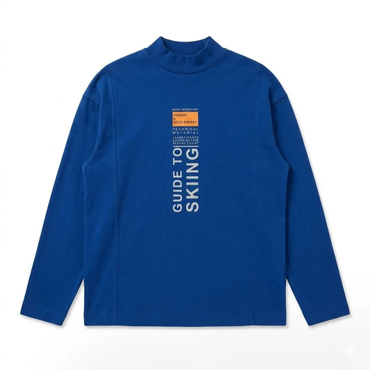 Zara Boy's Royal Blue Mock Neck Graphic Long Sleeve Blouse|Zara in Lebanon