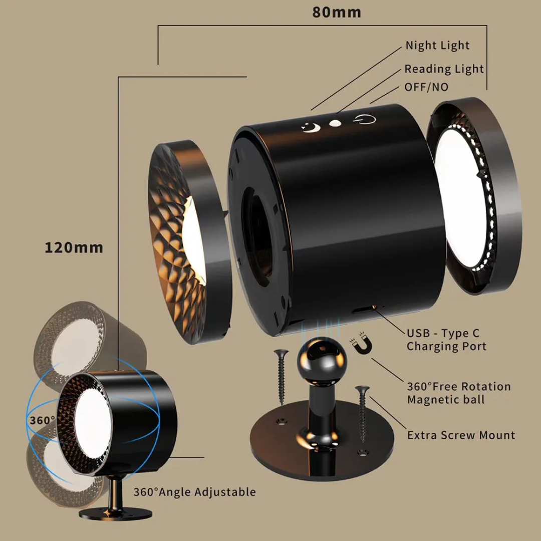 RECHARGEABLE MAGNETIC WALL LAMP WITH REMOTE CONTROL