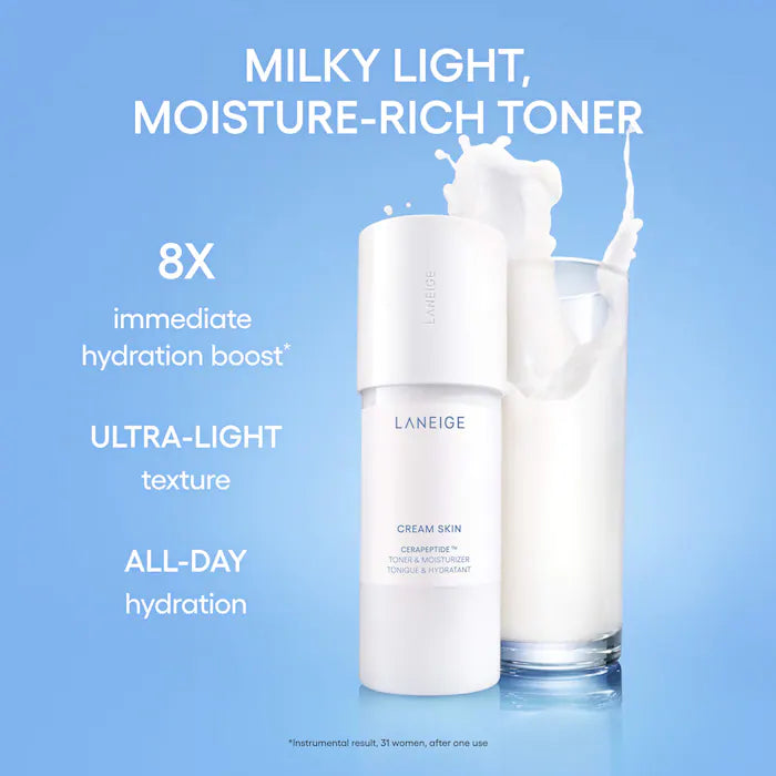 LANEIGE 
Mini Cream Skin Milky Toner with Ceramides and Peptides-50ml