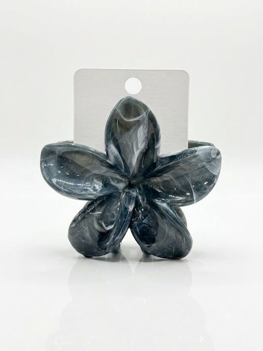 High-Grade Bauhinia Shark Clip Hairpin Daily Use Female Marble Plumeria Hair Clip Party Style Cross-Border Wholesale