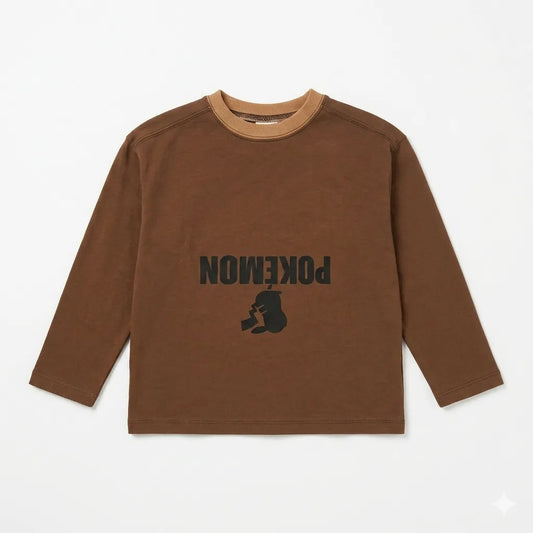 Zara Boy's Brown Pokemon Graphic Long Sleeve Blouse|Zara in Lebanon