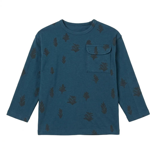 Zara Boy's Blue Leaf Print Chest Pocket Long Sleeve Blouse|Zara in Lebanon