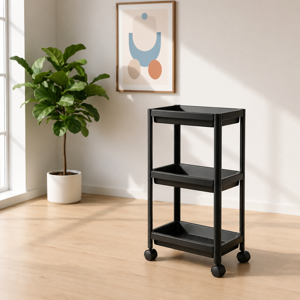 3 TIER STORAGE ORGANIZER WITH WHEELS