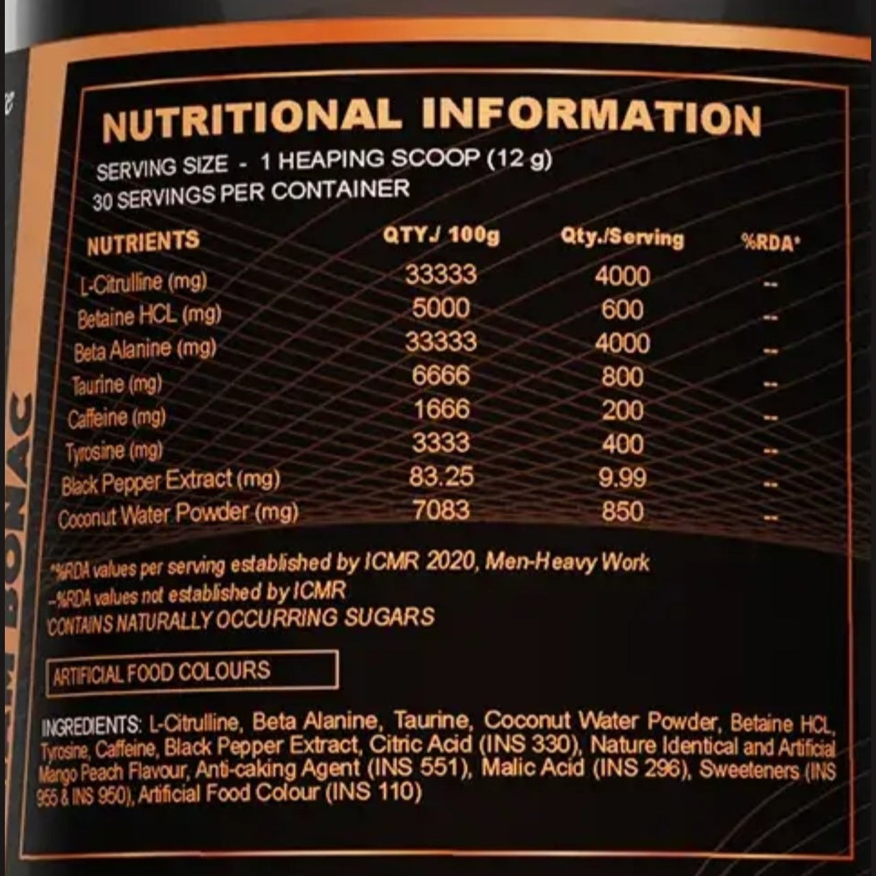 William Bonac Preworkout + Glycerol The Conqueror