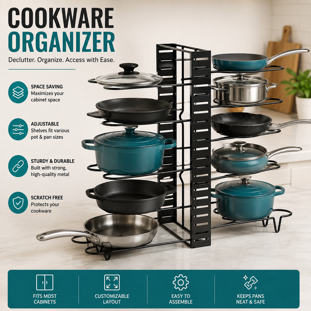 8 TIER KITCHEN  COOKWARE ORGANIZERS