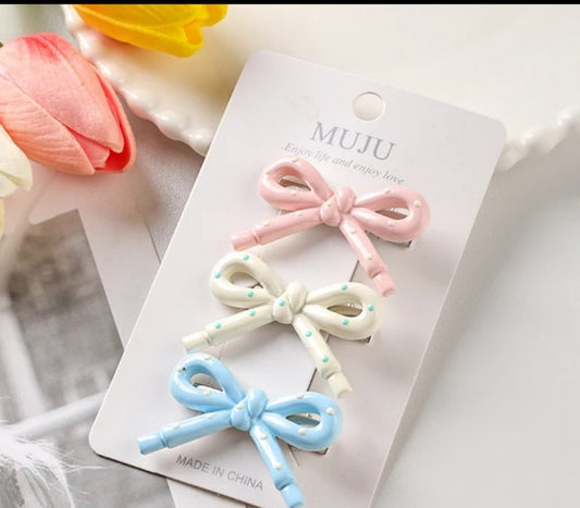 3 Piece Set Colorful Hair Clips Card-Style