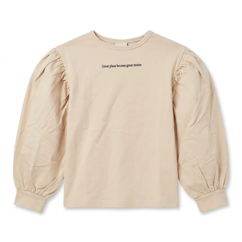 Zara Girl's Camel Chest Printed Puff Sleeves Blouse|Zara in Lebanon