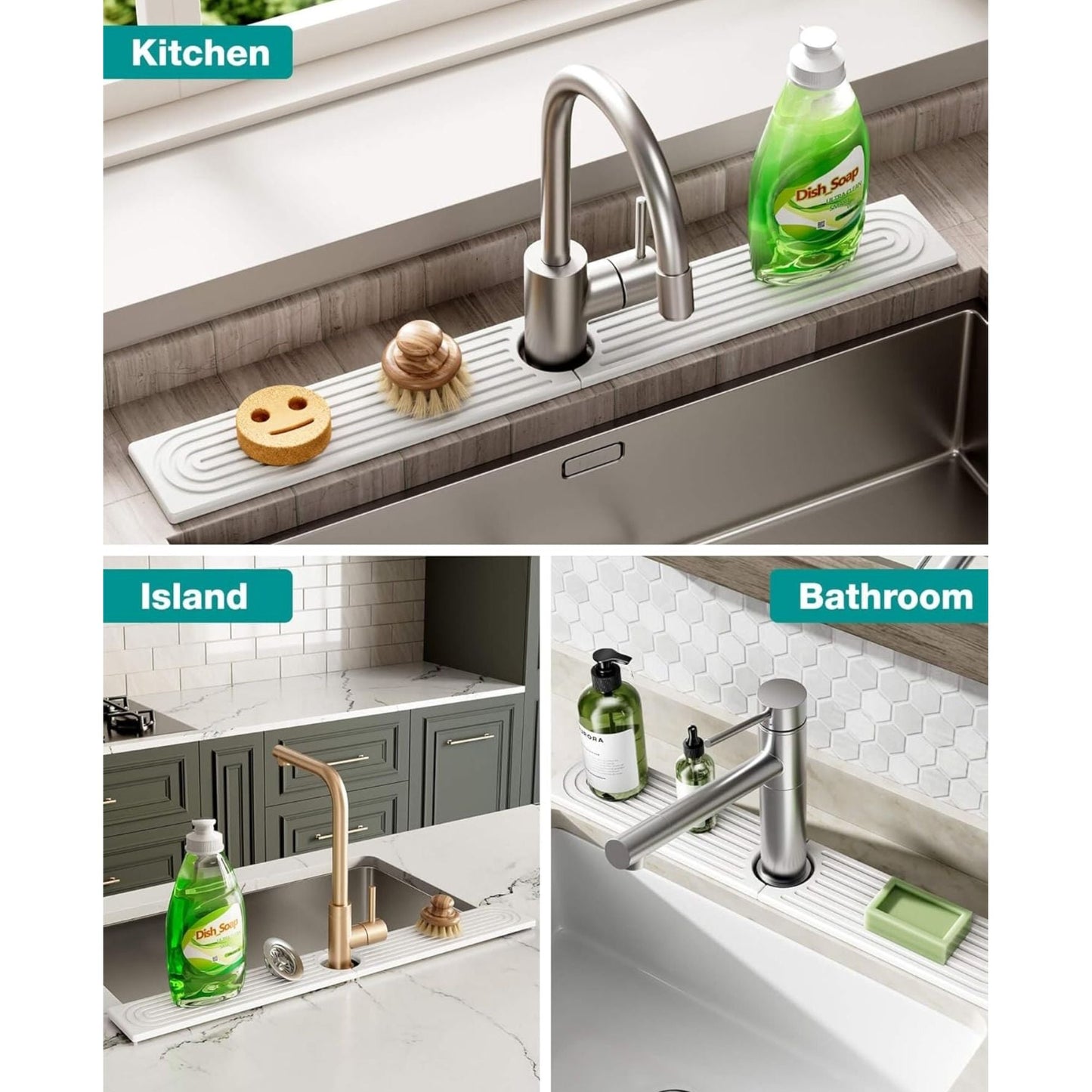 Diatomite Stone Fast Drying Faucet Mat for Sink