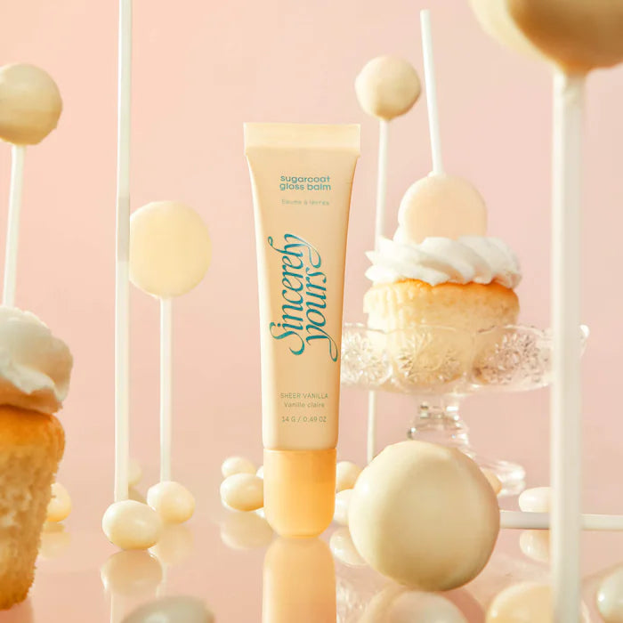 Sincerely Yours 
Sugarcoat Gloss Soothing & Hydrating Lip Balm.  Color: Vanilla