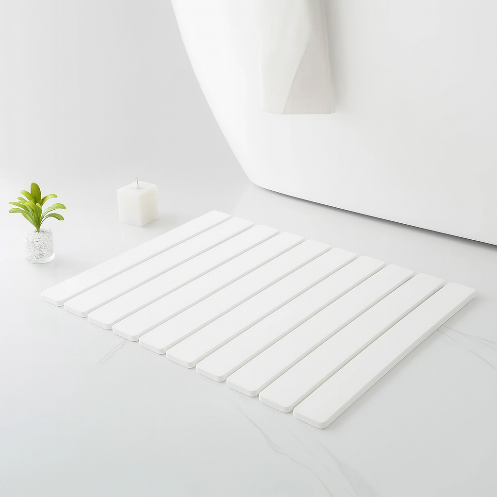 WHITE DIATOMITE STONE BATHROOM DRYING MAT