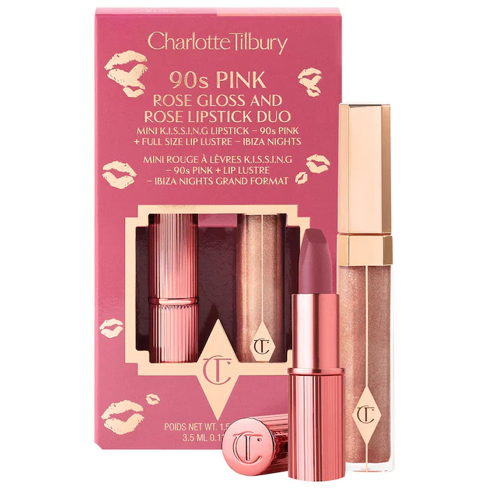 Charlotte Tilbury SET
K.I.S.S.I.N.G Lipstick and Lip Gloss Duos 90S pink