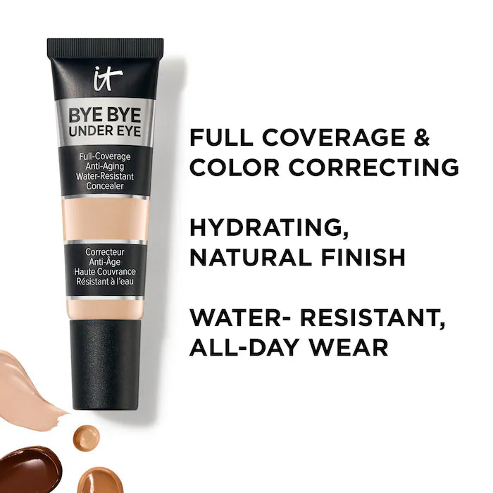 IT Cosmetics 
Bye Bye Under Eye Anti-Aging Full Coverage Concealer with Hyaluronic AcidColor: 21.5 Medium Nude - for neutral undertones
Size 0.4 oz/12 ml