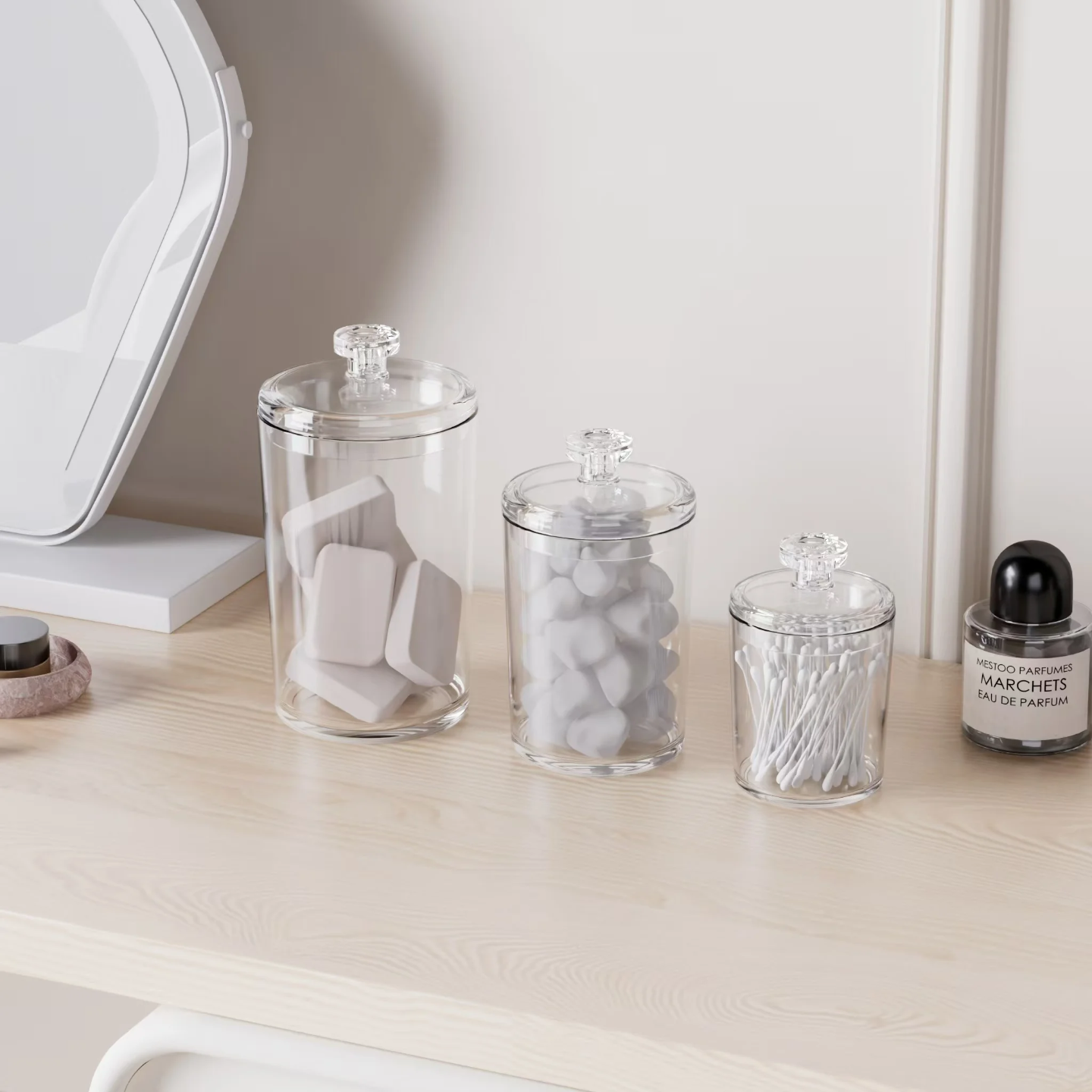 MULTI-USE TRANSPARENT JARS SET OF 3 PCS