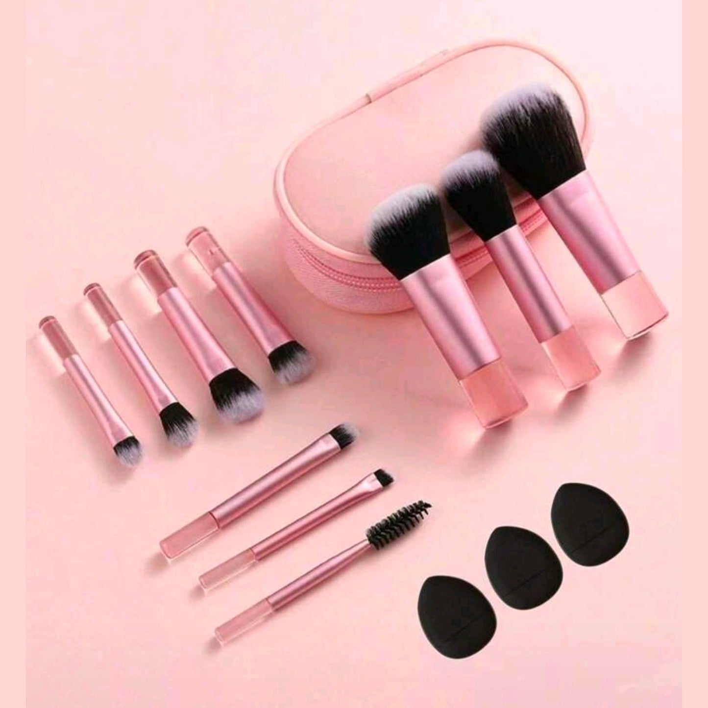 Set of 13 mini makeup  brushes set with a bag