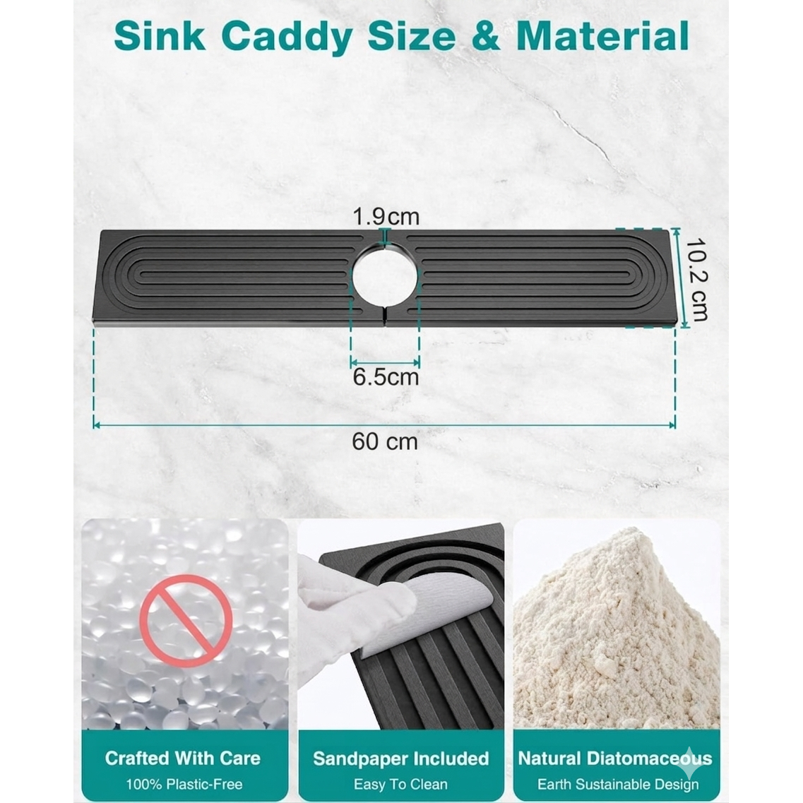 Diatomite Stone Fast Drying Faucet Mat for Sink