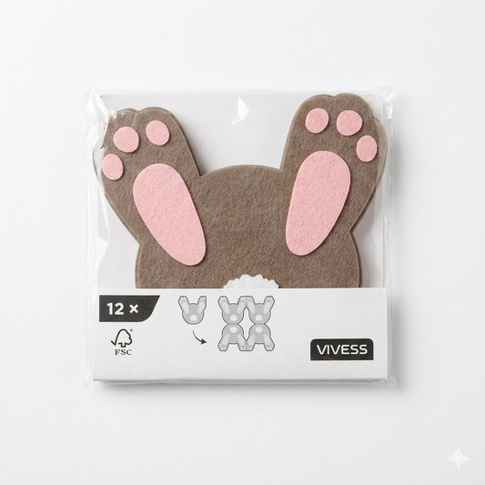 Duni 12 Napkins Punched Bunny Feet Shaped|Duni In Lebanon