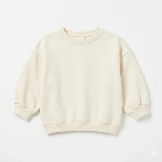 Zara Girl's Cream Plain Crew Neck Long Sleeve Sweatshirt|Zara in Lebanon