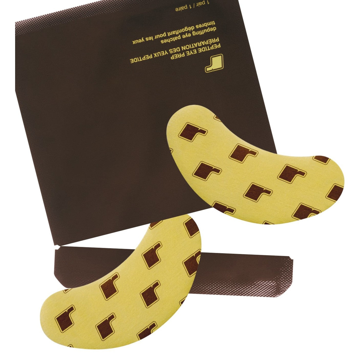 RHODE EYE PATCHES limited edition Banana Peel, the signature rhode logo, and the r icon (exclusive to rhodeskin.com). Includes 6 sets of patches per box
