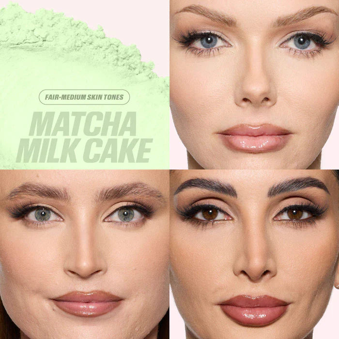 HUDA BEAUTY 
Easy Bake Blurring Loose Baking & Setting Powder- Color: Matcha Milk Cake - Vibrant green for fair–medium skin tones to neutralize redness