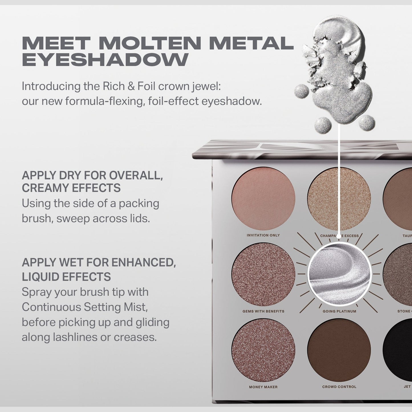 Morphe Rich & Foiled Artistry Palette- Going Platinum