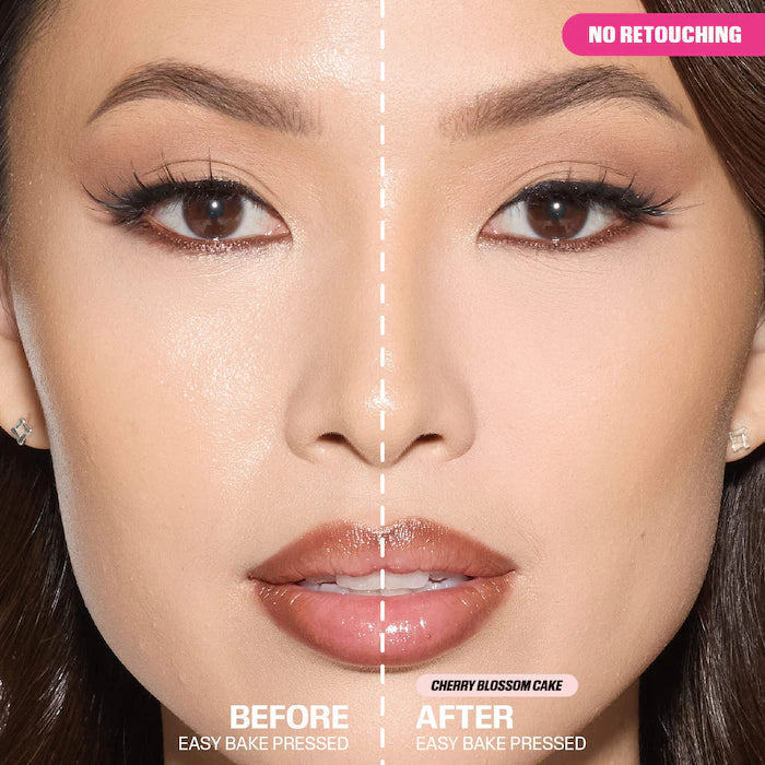 HUDA BEAUTY 
Easy Bake Airbrush Matte Pressed Setting Powder Color: Cherry Blossom Cake - ultra fair with cool undertones