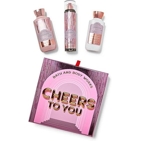 BATH & BODY WORKS CHAMPAGNE TOAST SET OF 3 PCS ( MIST , BODY LOTION,& SHOWER GEL)