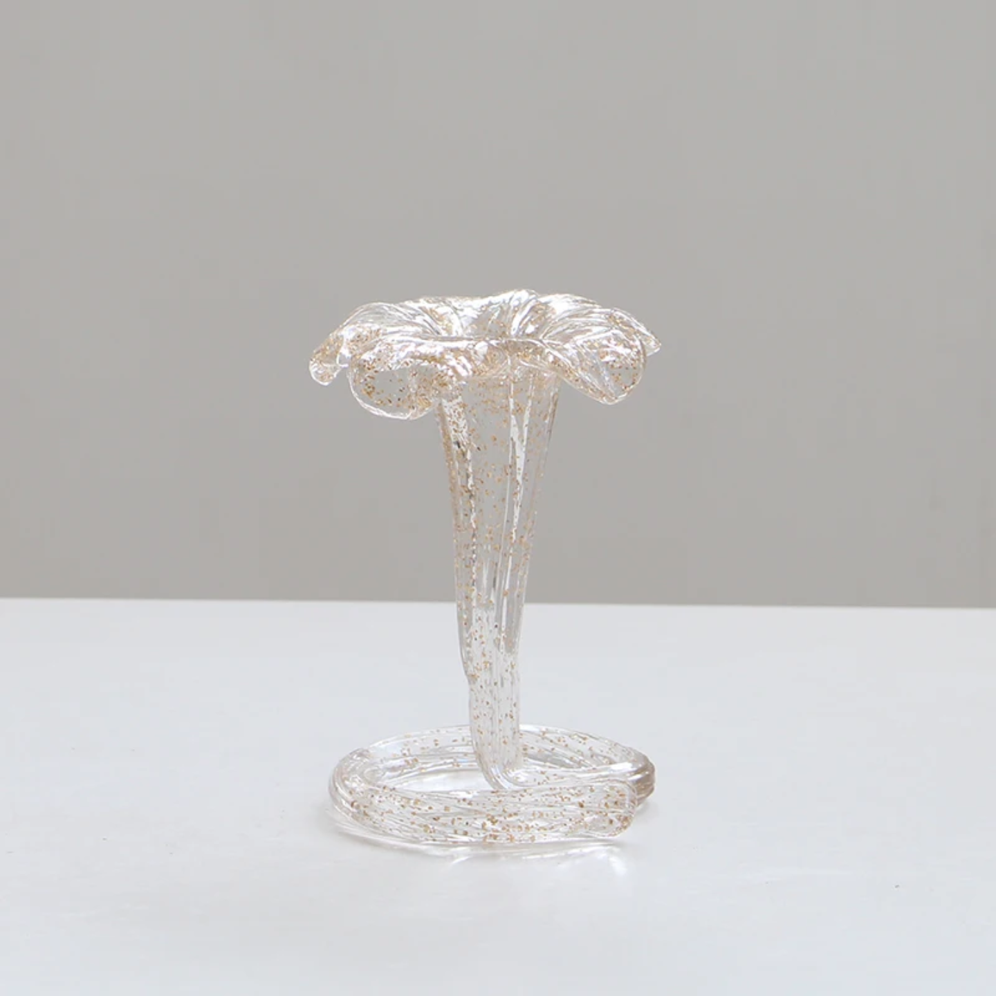 GLASS FLOWER SHAPE CANDLE HOLDER