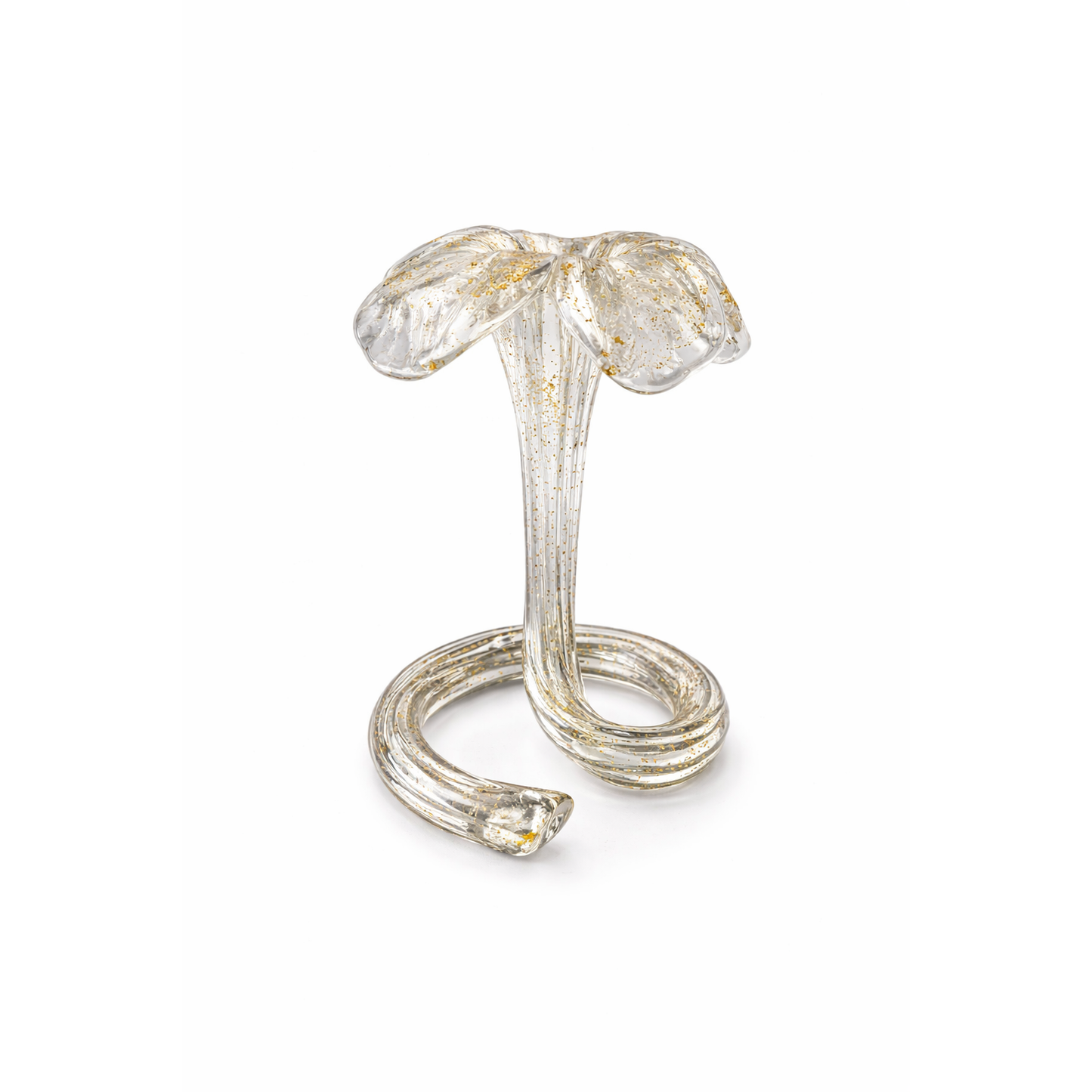 GLASS FLOWER SHAPE CANDLE HOLDER