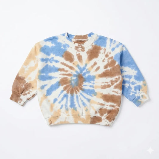 Zara Girl's Multicolor Tie Dye Crew Neck Long Sleeve Blouse|Zara in Lebanon