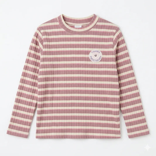 Zara Girl's Pink & White Striped Print Long Sleeve Blouse|Zara in Lebanon