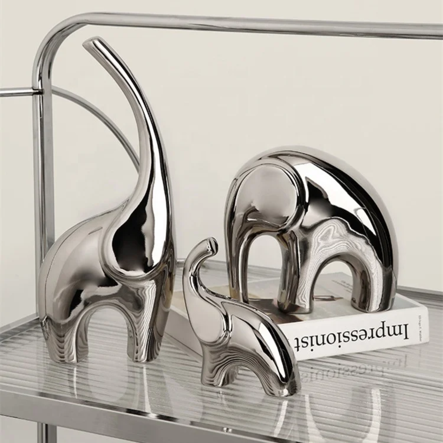 CHROME ELEPHANT SET OF 3