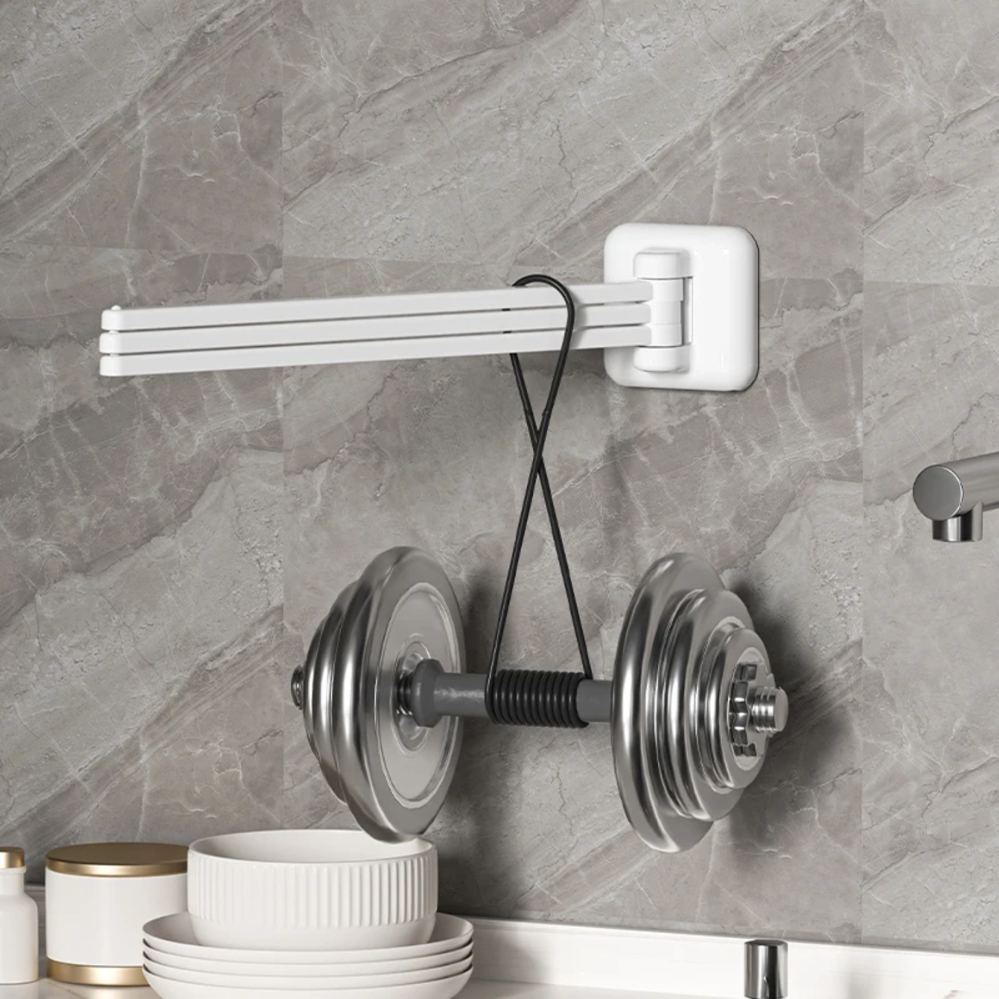 ADHESIVE WALL MOUNTED TOWEL HANGER
