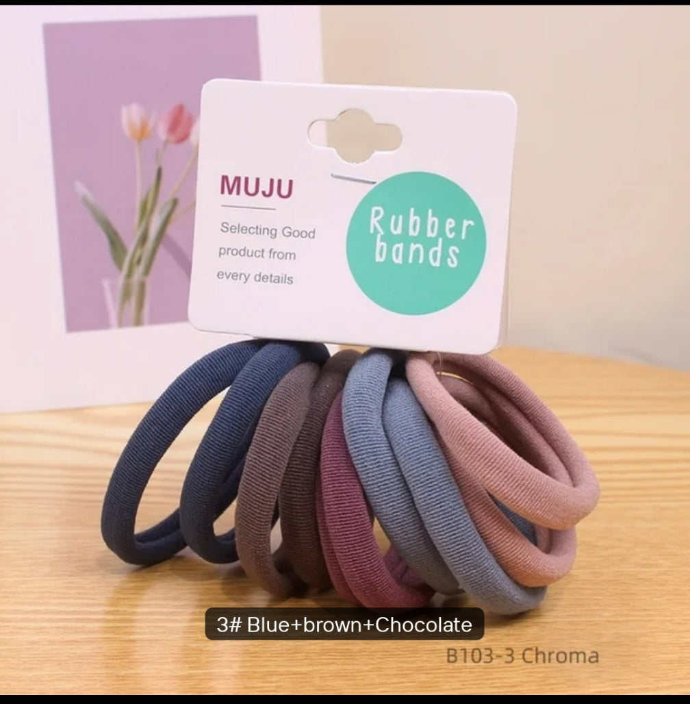 MUJU Rapid Sample 10-Piece Set of Colorful Gradient Elastic Spandex Fashion Korean Version Hair Rope Card Hair Ties