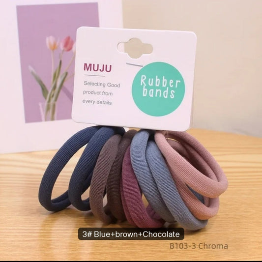 MUJU Rapid Sample 10-Piece Set of Colorful Gradient Elastic Spandex Fashion Korean Version Hair Rope Card Hair Ties