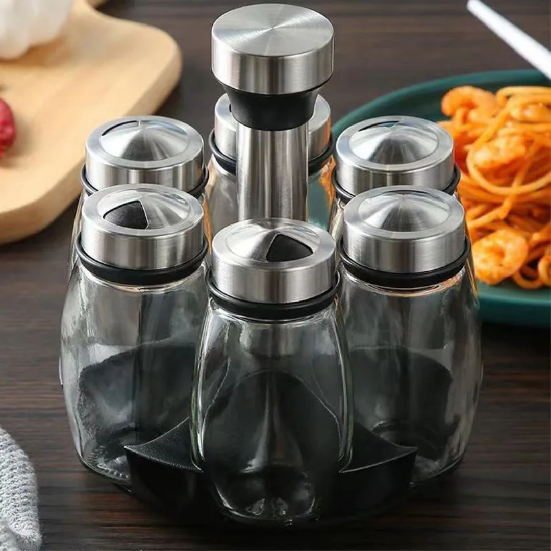 ROTATING SEASONING JARS SET OF 6