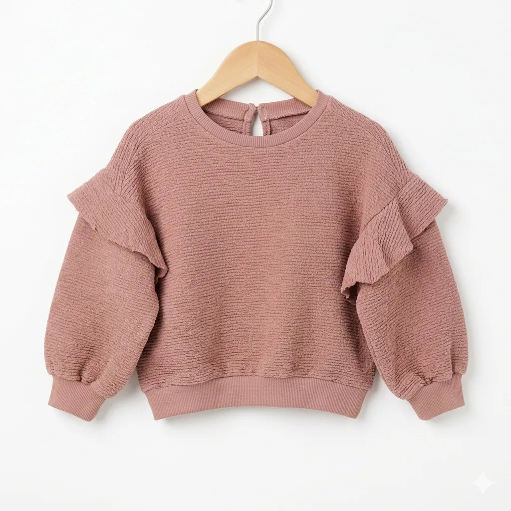Zara Girl's Blush Ruffle Long Sleeve Blouse|Zara in Lebanon