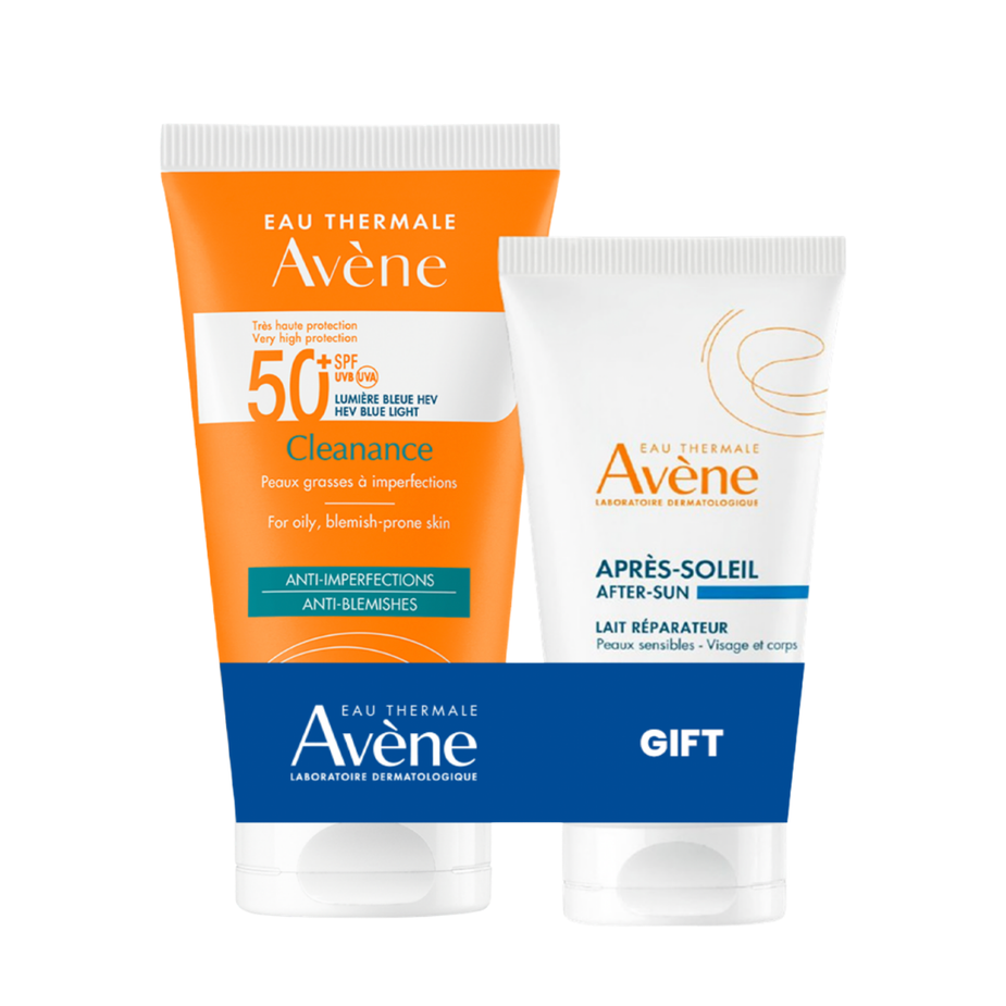Avène Cleanance Sunscreen SPF 50+ 50 ML + Gift: Avène After-Sun Repair Lotion 50 ML