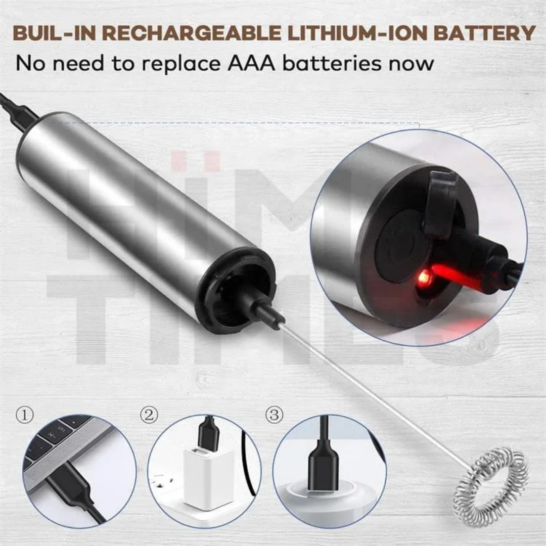 STAINLESS STEEL RECHARGEABLE  FROTHER