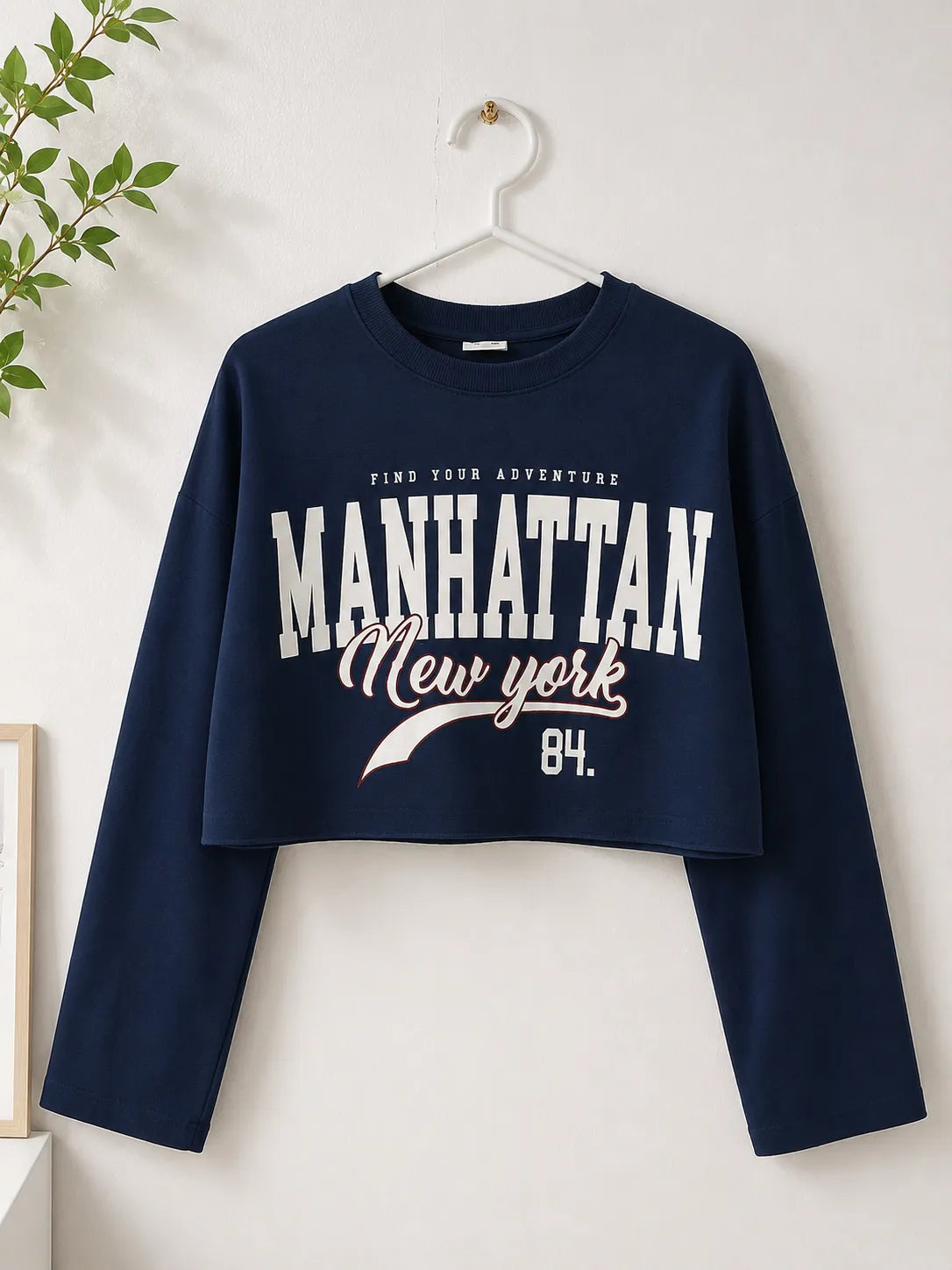 Zara Girl's Navy Long Sleeve Cropped Blouse | Zara In Lebanon